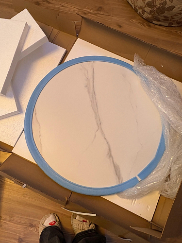 Стол Тулип 90х73 дуб вотан / белый фото покупателя 94