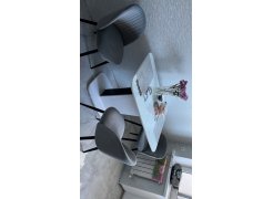 Стул на металлокаркасе Gabi 1 бежевый / черный с серебряными наконечниками фото покупателя 740