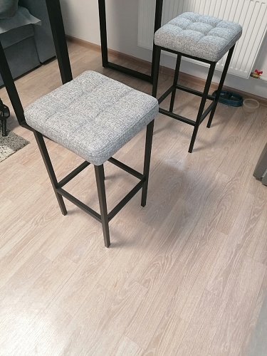 Барный стул Лофт ткань канди грей / черный матовый фото покупателя 141