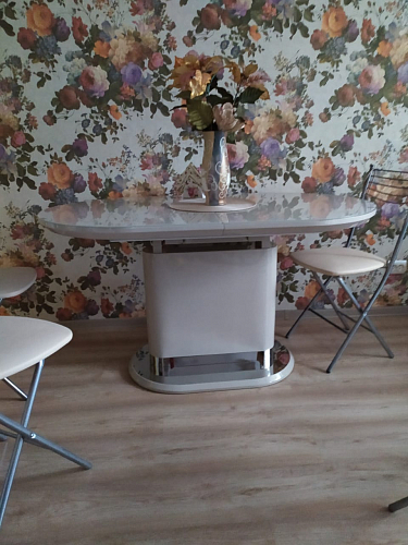 Стол Erfurt DT0705 хром / слоновая кость фото покупателя 2