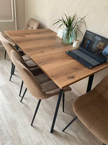 Стол раскладной Колон Лофт 120 32 мм дуб галифакс табако / черный матовый фото покупателя 61