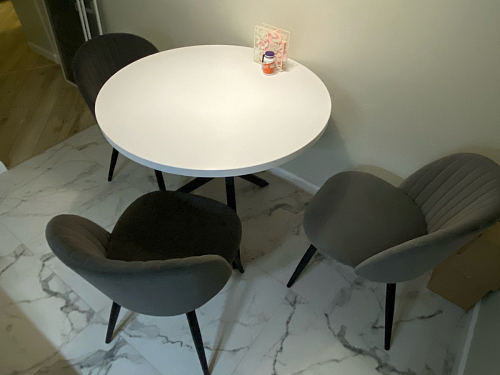 Стул на металлокаркасе Gabi 1 light purple / black / gold фото покупателя 334