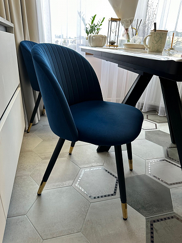 Стул на металлокаркасе Gabi dark beige / black / silver фото покупателя 159