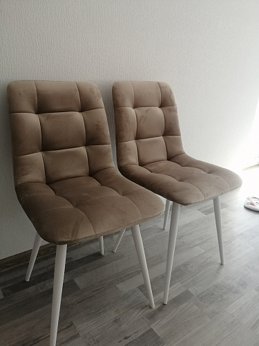 Стул на металлокаркасе Чилли синяя ткань / белый фото покупателя 681