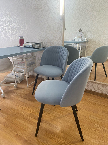 Стул на металлокаркасе Gabi 1 line light blue / black фото покупателя 247