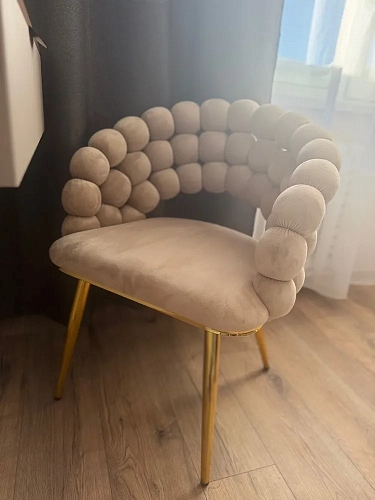 Стул на металлокаркасе Ball dark gray / gold фото покупателя 2