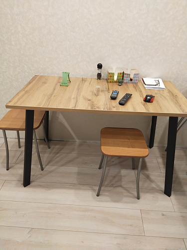 Стол Тринити Лофт 120 32 мм бетон / черный матовый фото покупателя 107