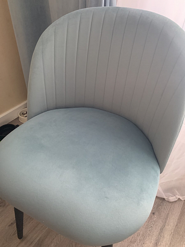 Стул на металлокаркасе Gabi 1 light blue / black / gold фото покупателя 279