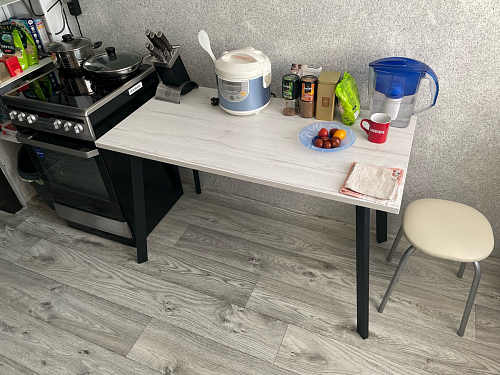 Стол Тринити Лофт 120 32 мм бетон / черный матовый фото покупателя 287