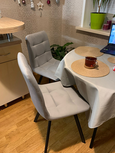 Стул на металлокаркасе Чилли синий / белый фото покупателя 1130