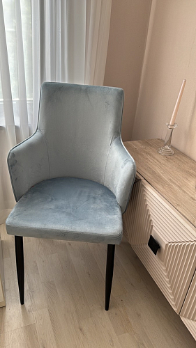 Стул на металлокаркасе Benza dark blue / black / gold фото покупателя 1