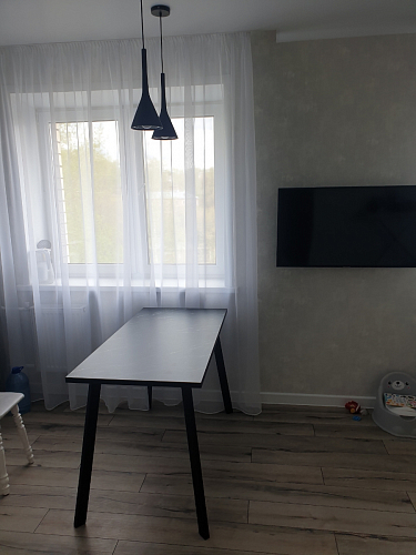 Стол Тринити Лофт 120 32 мм бетон / черный матовый фото покупателя 152