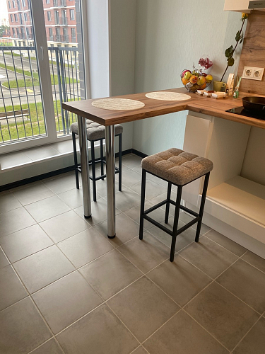 Барный стул Лофт микровелюр катания блэк / черный матовый фото покупателя 25