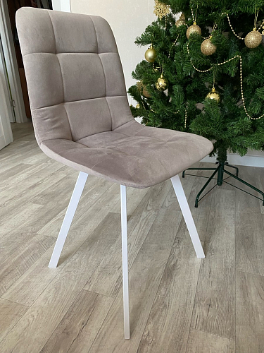 Стул на металлокаркасе Чилли синяя ткань / белый фото покупателя 1122