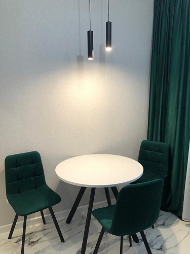 Стул на металлокаркасе Чилли синяя ткань / белый фото покупателя 87