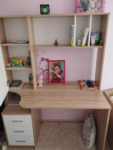 Стол компьютерный КСТ-16 бетон / белый фото покупателя 34