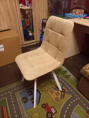 Стул на металлокаркасе Чилли бежевый / белый каркас фото покупателя 769