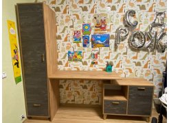 Письменный стол Эго Ст-2 на ножках дуб крафт золотой / камень темный фото покупателя 4