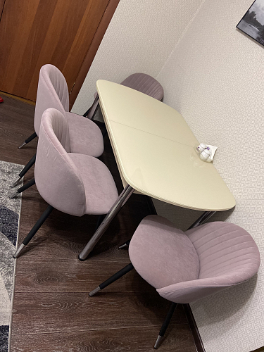 Стул на металлокаркасе Gabi 1 light blue / black / gold фото покупателя 981