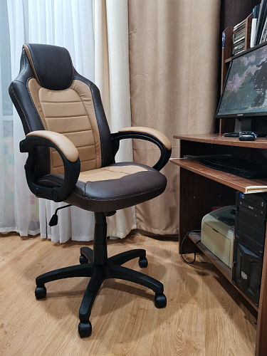 Компьютерное кресло Kadis коричневое / бежевое фото покупателя 104