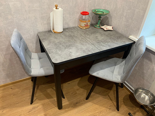 Стул на металлокаркасе Чилли К светло-серый велюр / черный каркас фото покупателя 881