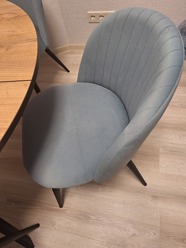 Стул на металлокаркасе Gabi 1 light blue / black / gold фото покупателя 630