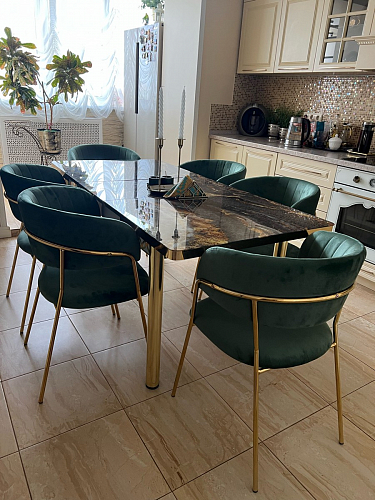 Стул на металлокаркасе Kamelia бежевый / золотой фото покупателя 84