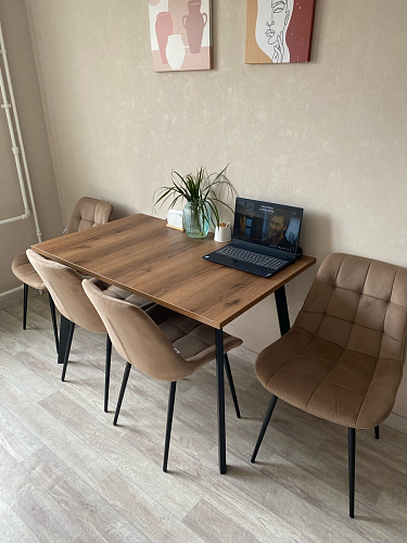 Стол раскладной Колон Лофт 120 32 мм дуб галифакс табако / черный матовый фото покупателя 142