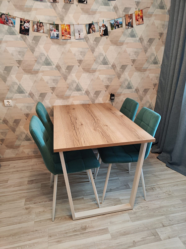 Деревянный стол Барон О 200 х 90 белая пленка шагрень / белый фото покупателя 77