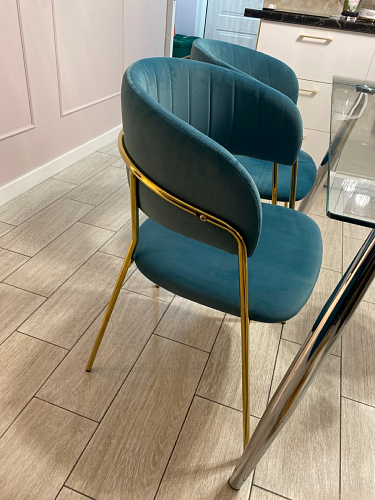 Стул на металлокаркасе Kamelia темно-серый / золотой фото покупателя 27