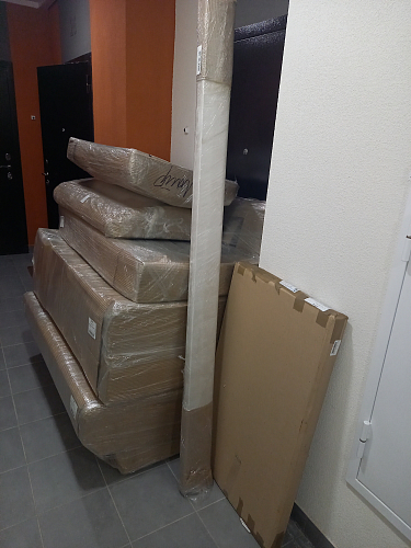 Диван угловой Сатурн правый коричневый / бежевый микровельвет фото покупателя 1