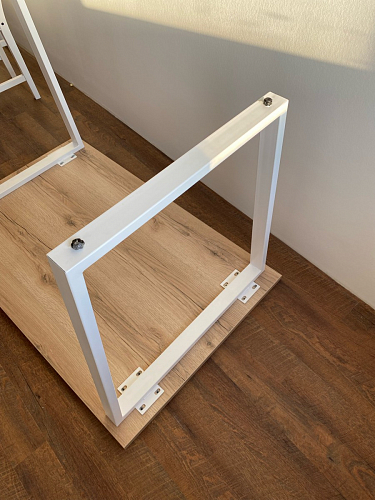 Деревянный стол Барон О 200 х 90 белая пленка шагрень / черный фото покупателя 20