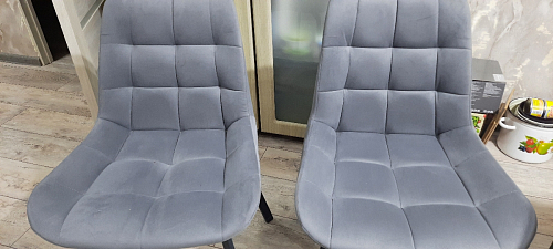 Стул на металлокаркасе Челси морская волна / черный фото покупателя 250