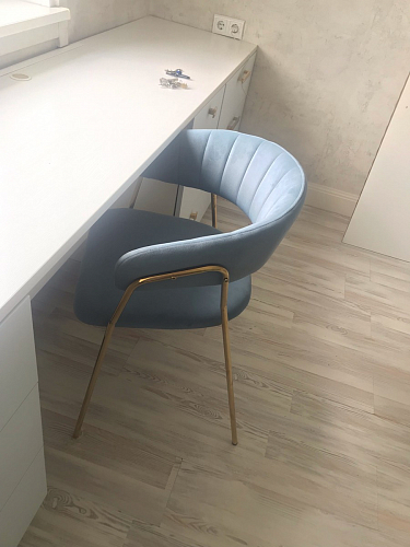 Стул на металлокаркасе Kamelia зеленый / золото фото покупателя 33