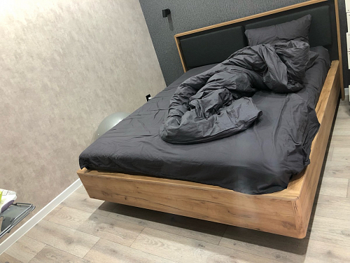 Двуспальная кровать Клауд 160х200 парящая дуб крафт золотой / антрацит фото покупателя 116