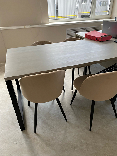 Стул на металлокаркасе Gabi dark beige / black / silver фото покупателя 249