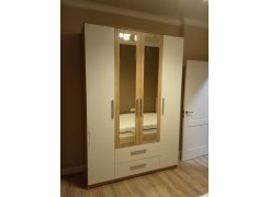 Шкаф четырехдверный Амальтея дуб сонома / белый глянец фото покупателя 5