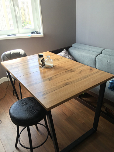 Деревянный стол Лота Лофт 140х80 дуб крафт табачный / черный матовый фото покупателя 45