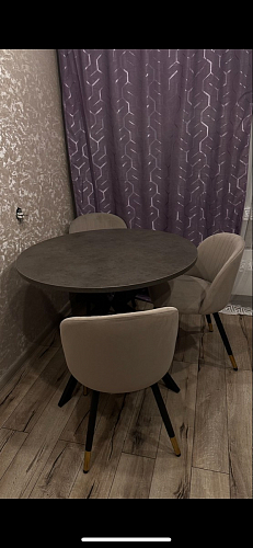 Стул на металлокаркасе Gabi dark beige / black / silver фото покупателя 276