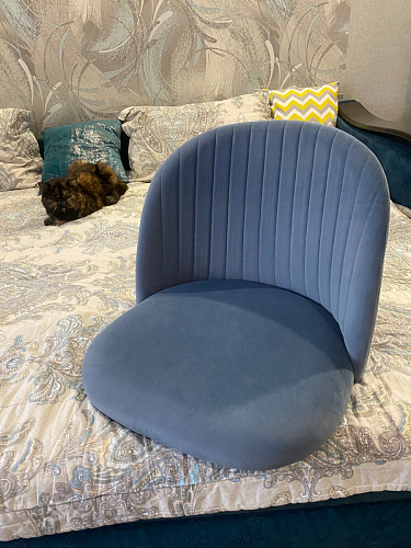 Стул на металлокаркасе Gabi 1 light blue / black / gold фото покупателя 648