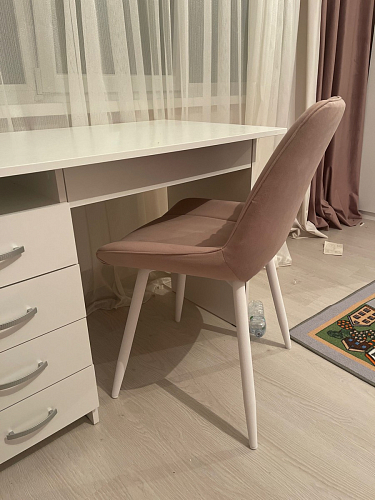 Стул на металлокаркасе Седа 360 К латте (velutto 08) / белый фото покупателя 153