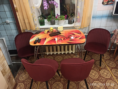 Стул на металлокаркасе Gabi 1 light blue / black / gold фото покупателя 117