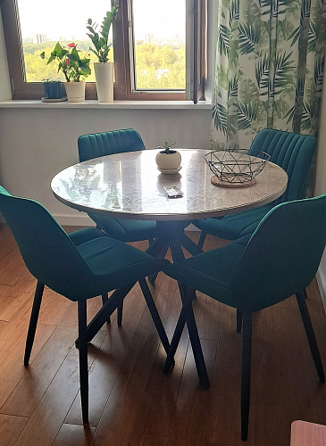 Стул на металлокаркасе Седа К кирпичный / черный фото покупателя 60