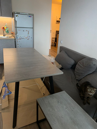 Стол Тринити Лофт 120 32 мм дуб галифакс табако / черный матовый фото покупателя 614