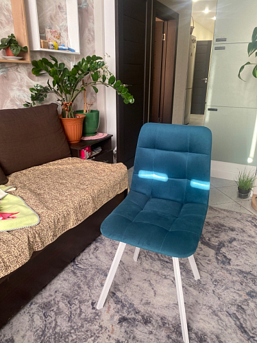 Стул на металлокаркасе Чилли синий / белый фото покупателя 1319