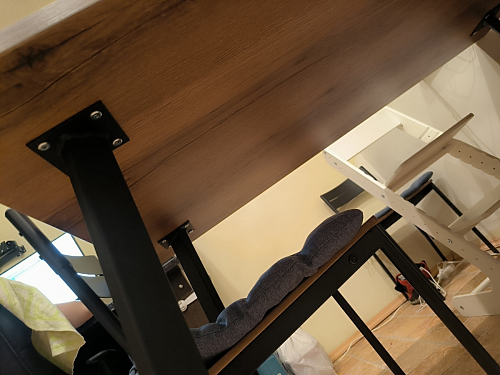 Стол Тринити Лофт 120 32 мм дуб галифакс табако / черный матовый фото покупателя 74