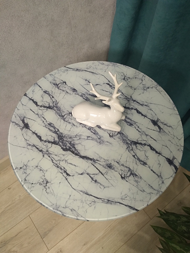 Журнальный столик Волопас серо-зеленый мрамор / черный фото покупателя 7