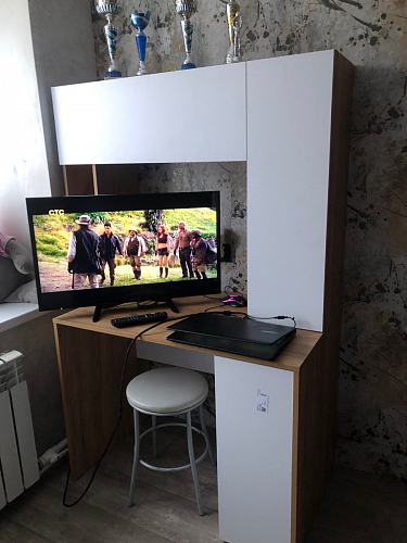 Письменный стол Комфорт 12.71 дуб золотой craft / белая аляска фото покупателя 87