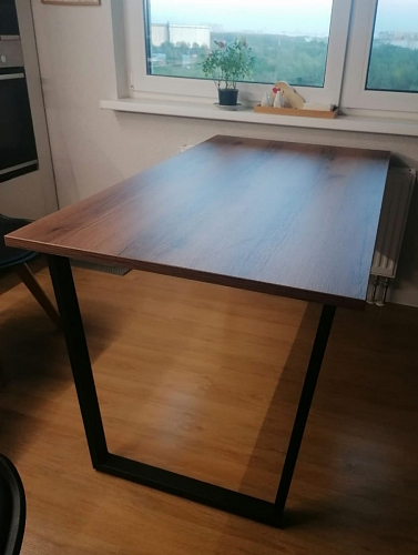 Деревянный стол Лота Лофт 140х80 черный матовый / бетон светлый фото покупателя 626