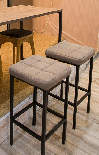 Барный стул Лофт кожзам темно-серый / черный матовый фото покупателя 35